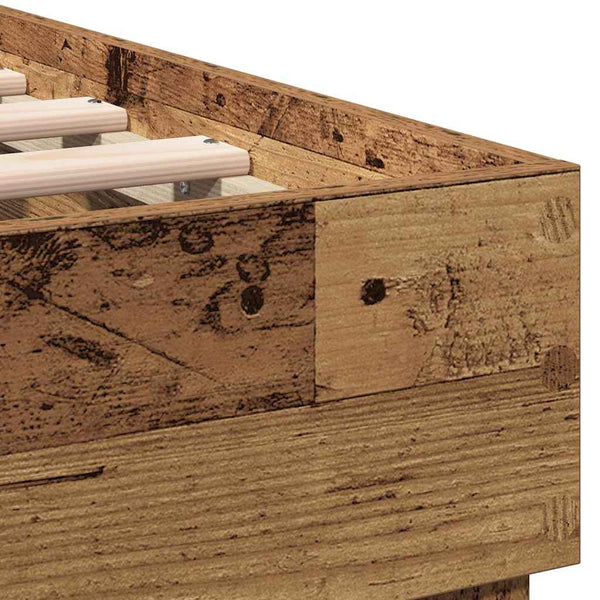 vidaXL Bed Frame with Headboard Reclaimed Wood 203 x 185 x 70 cm Engineered Wood
