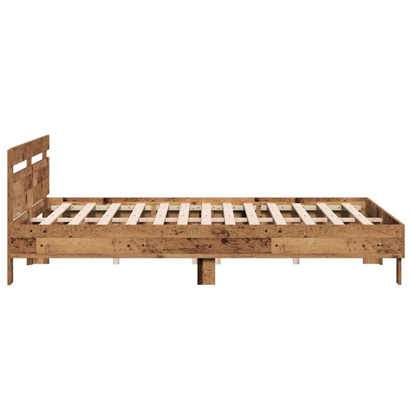 vidaXL Bed Frame with Headboard Reclaimed Wood 203 x 185 x 70 cm Engineered Wood