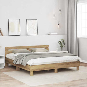 vidaXL Bed Frame Artisan Oak 203 x 185 x 70 cm Engineered Wood