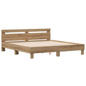 vidaXL Bed Frame Artisan Oak 203 x 185 x 70 cm Engineered Wood