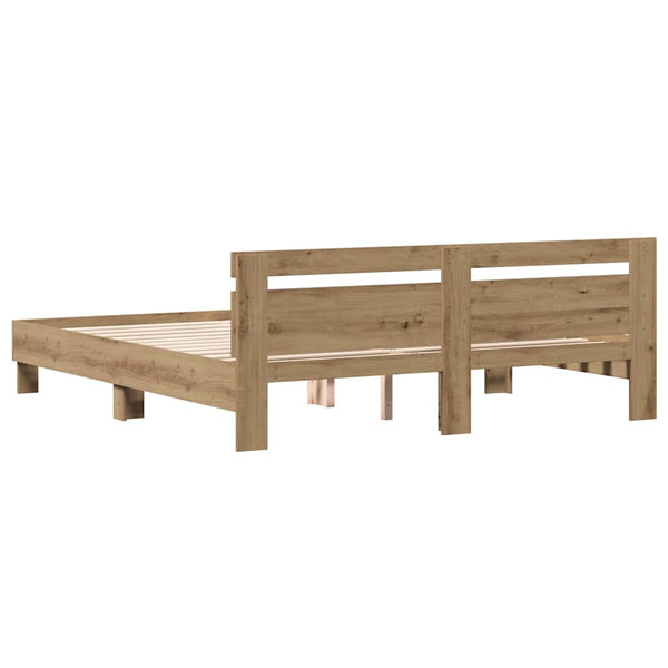 vidaXL Bed Frame Artisan Oak 203 x 185 x 70 cm Engineered Wood