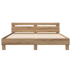 vidaXL Bed Frame Artisan Oak 203 x 185 x 70 cm Engineered Wood