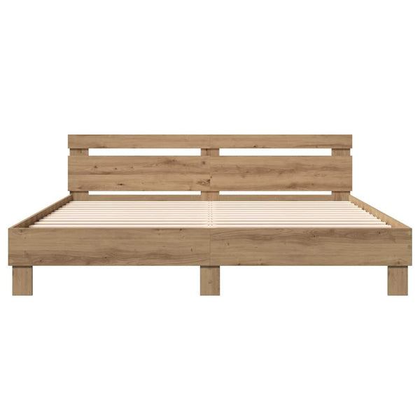 vidaXL Bed Frame Artisan Oak 203 x 185 x 70 cm Engineered Wood