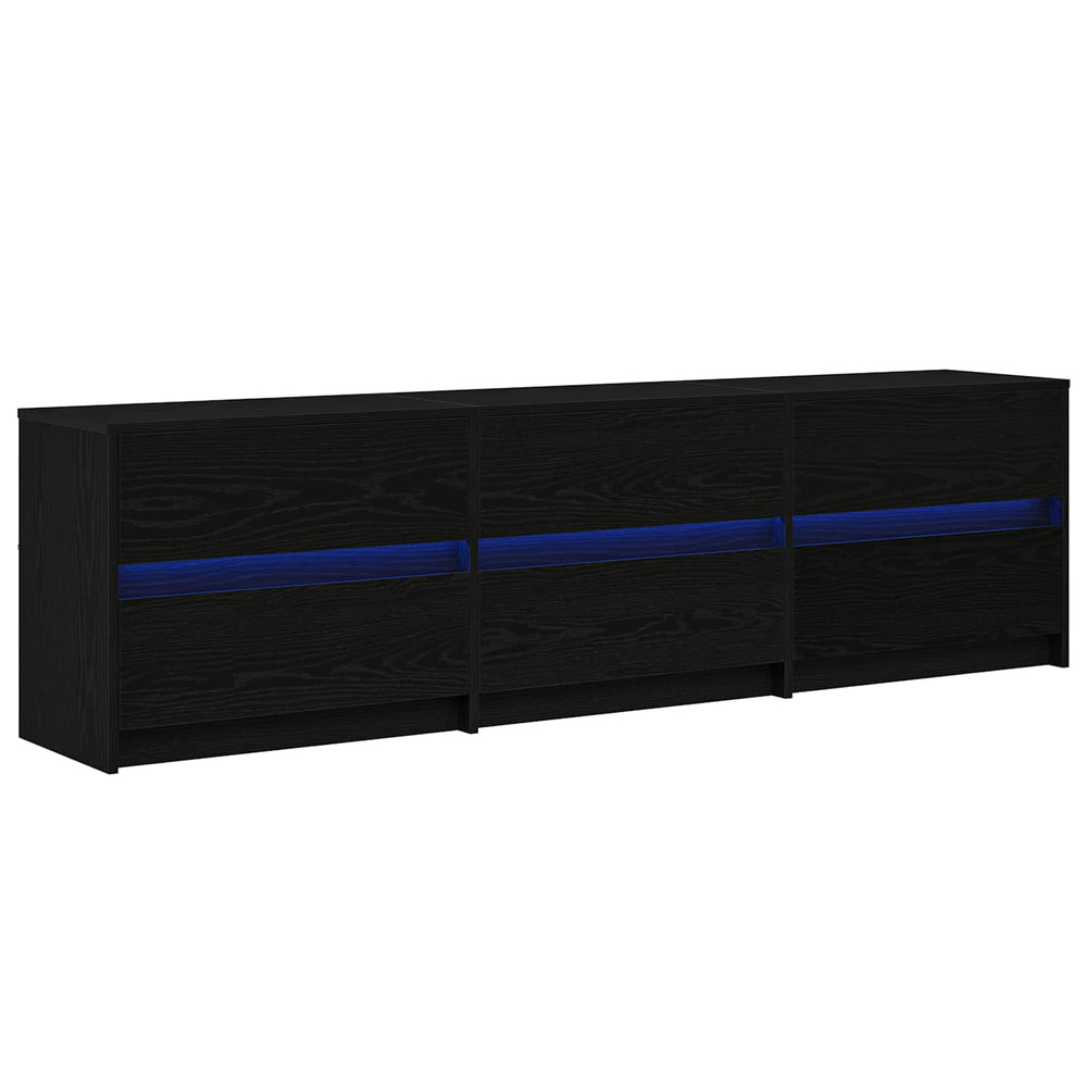 vidaXL TV Cabinets 2 pcs Black Oak Look 180 x 34 x 50 cm