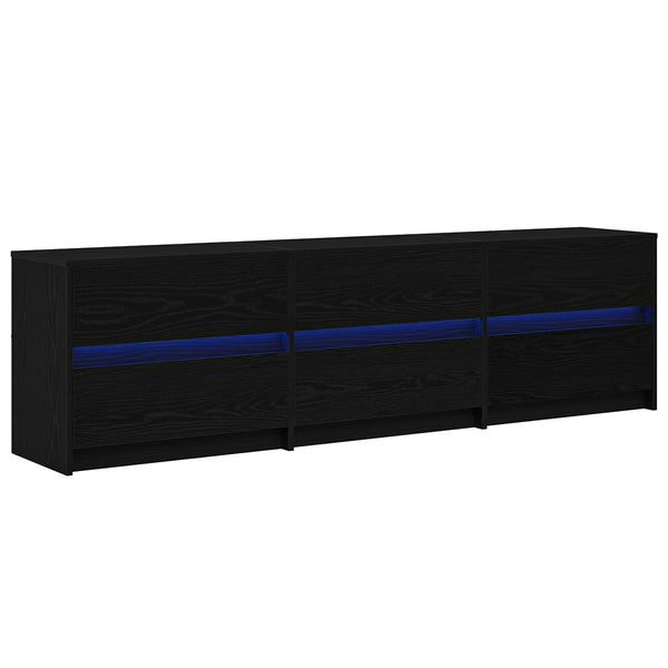 vidaXL TV Cabinets 2 pcs Black Oak Look 180 x 34 x 50 cm