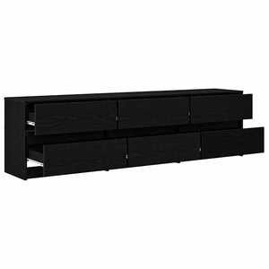 vidaXL TV Cabinets 2 pcs Black Oak Look 180 x 34 x 50 cm
