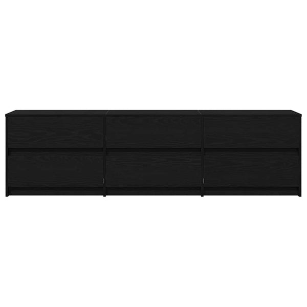 vidaXL TV Cabinets 2 pcs Black Oak Look 180 x 34 x 50 cm