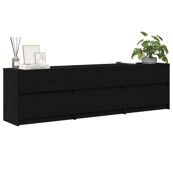 vidaXL TV Cabinets 2 pcs Black Oak Look 180 x 34 x 50 cm