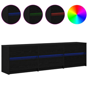 vidaXL TV Cabinets 2 pcs Black Oak Look 180 x 34 x 50 cm