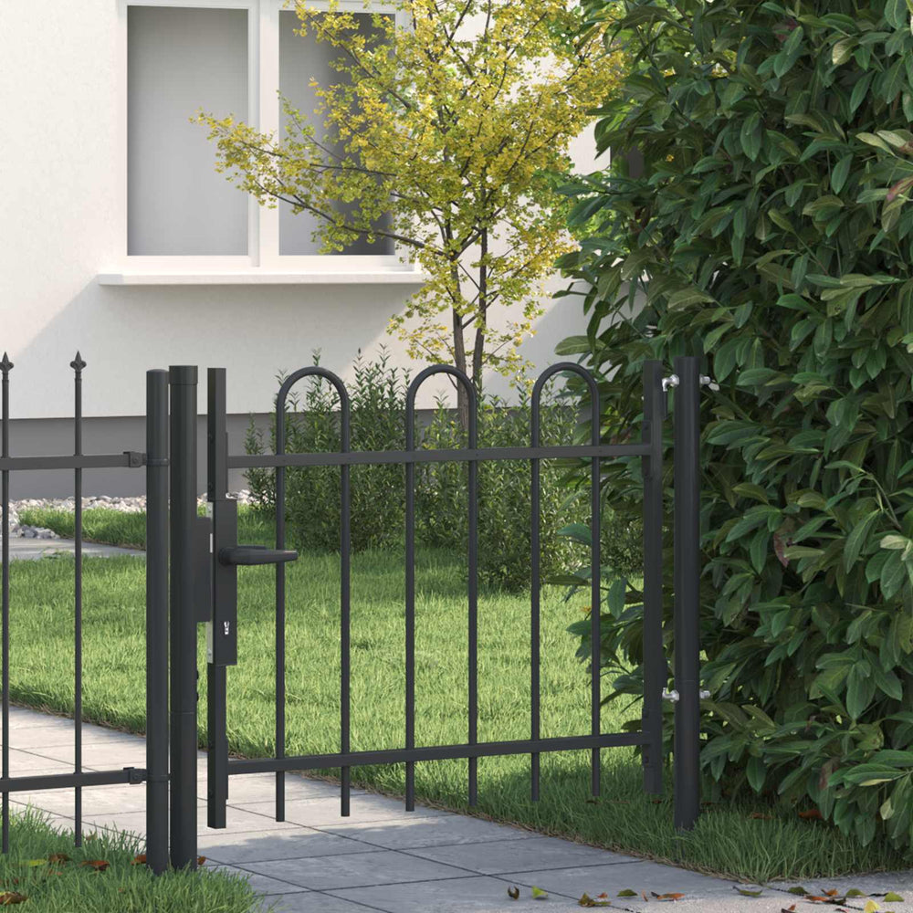 vidaXL BOXTEL Garden Gate 103 x 124.5 cm Powder-Coated Steel Grey