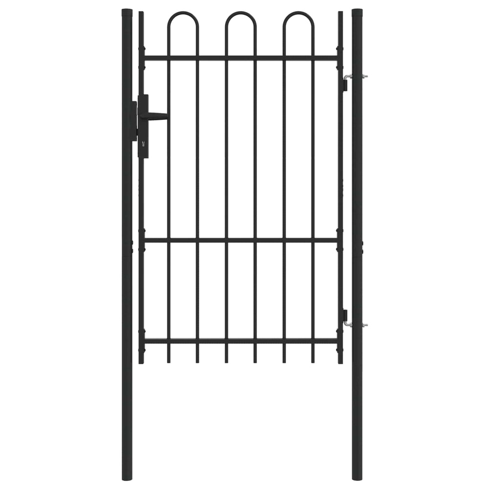 vidaXL BOXTEL Garden Gate 103 x 200 cm Powder-Coated Steel Grey