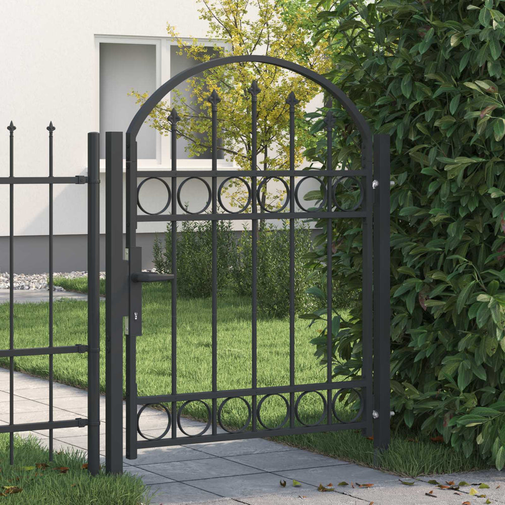 vidaXL Fence Gate ASSEN 100 x 125 cm Powder-Coated Steel Grey