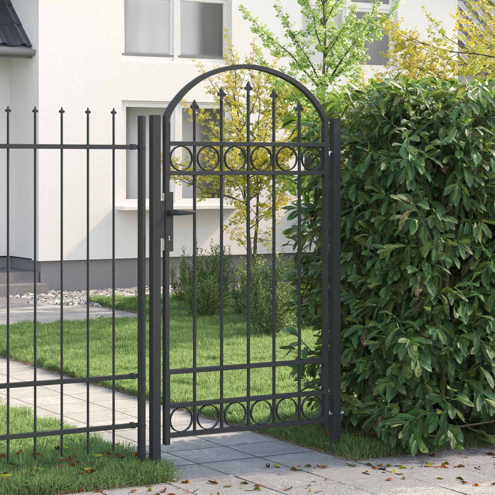 vidaXL Fence Gate ASSEN 100 x 175 cm Powder-Coated Steel Grey