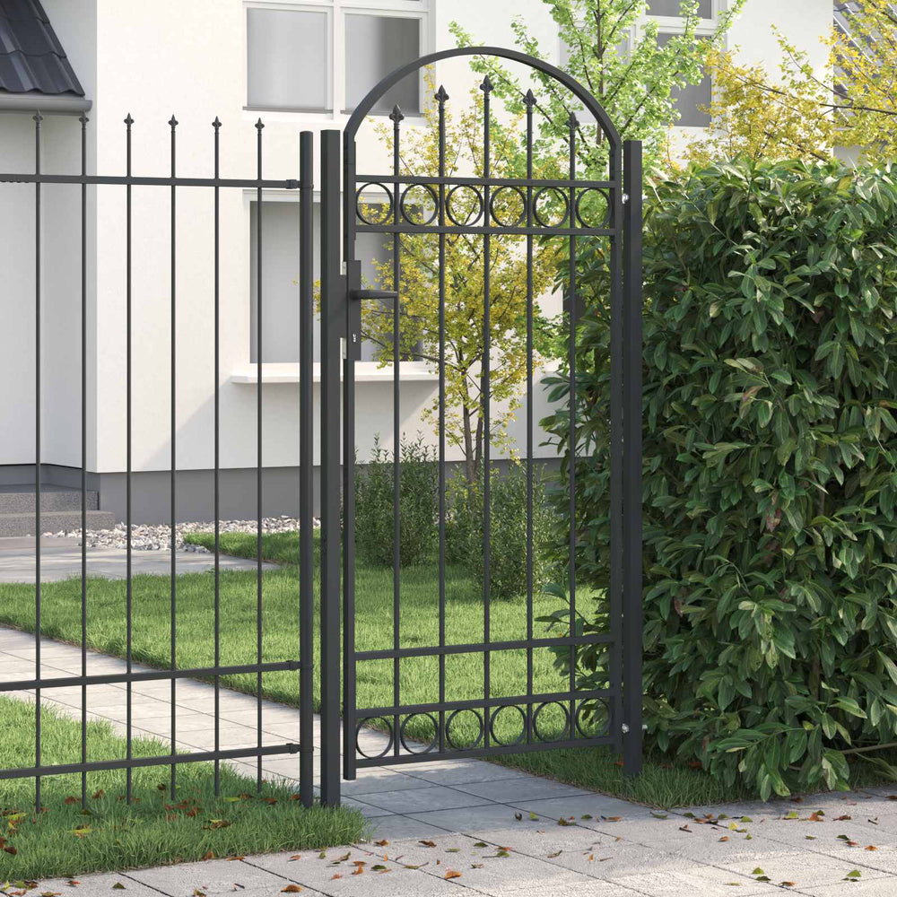 vidaXL Garden Gate ASSEN 100 x 195 cm Powder-Coated Steel Grey