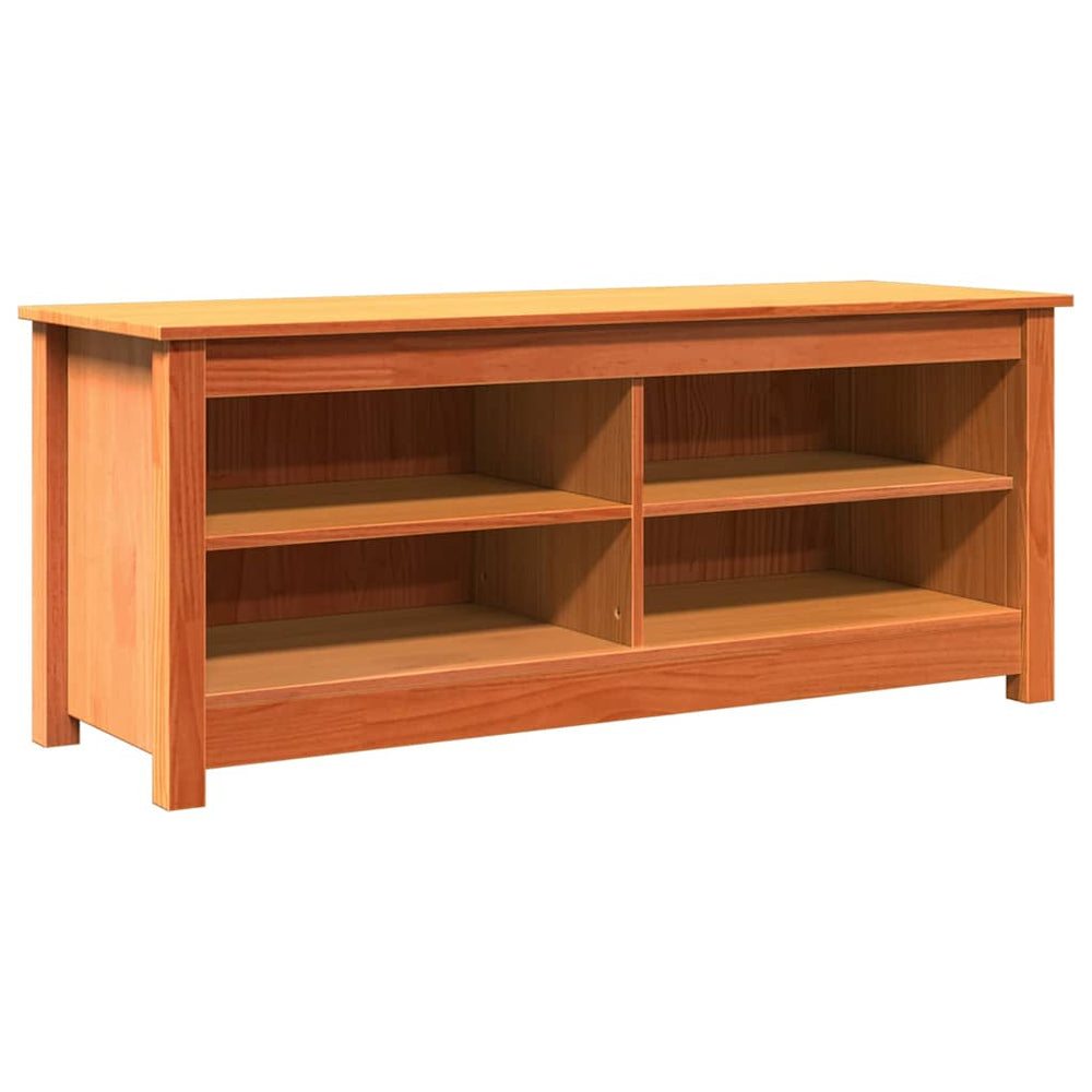 vidaXL Storage Bench with Shelf Wax Brown 110 x 38 x 45.5 cm