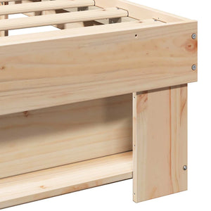 vidaXL Bed Frame with Headboard Brown 180 x 200 cm Solid Pine Wood