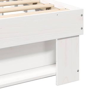 vidaXL Bed Frame with Headboard White 180 x 200 cm Solid Pine Wood