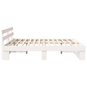 vidaXL Bed Frame with Headboard White 180 x 200 cm Solid Pine Wood