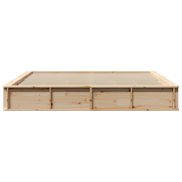 vidaXL Bed Frame Brown 200 x 200 cm Solid Pine Wood