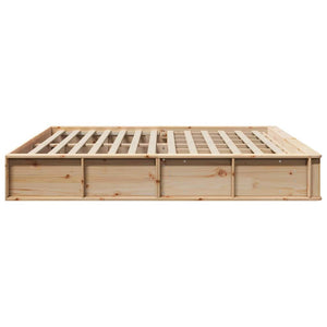 vidaXL Bed Frame Brown 200 x 200 cm Solid Pine Wood