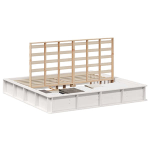 vidaXL Bed Frame White 180 x 200 cm Solid Pine Wood