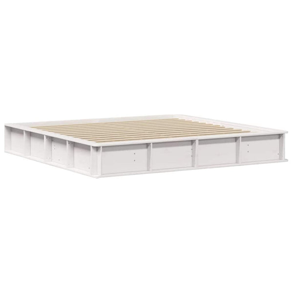 vidaXL Bed Frame White 180 x 200 cm Solid Pine Wood