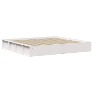 vidaXL Bed Frame White 180 x 200 cm Solid Pine Wood