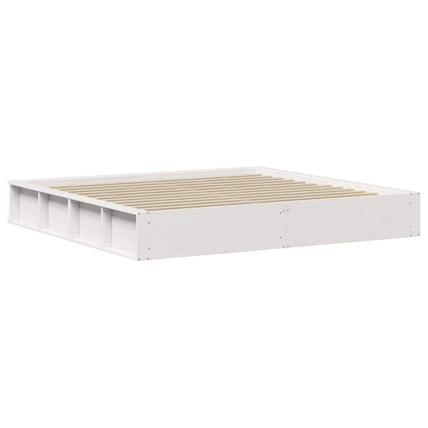 vidaXL Bed Frame White 180 x 200 cm Solid Pine Wood