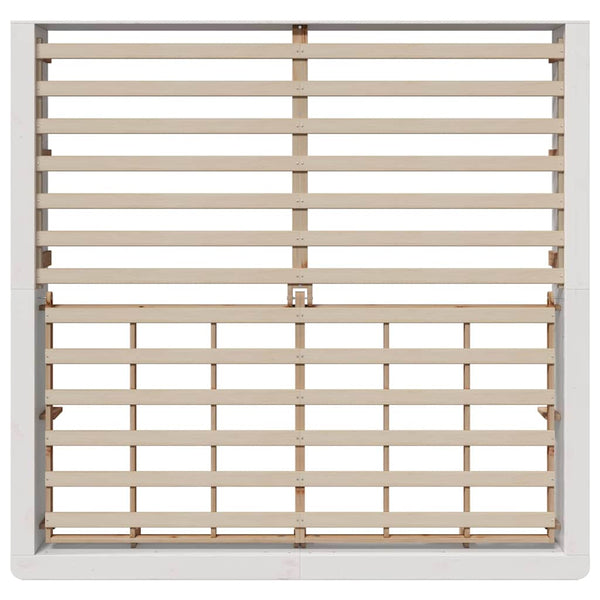 vidaXL Bed Frame White 180 x 200 cm Solid Pine Wood