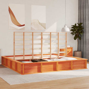vidaXL Bed Frame Waxed Brown 180 x 200 cm Solid Pine Wood