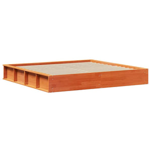 vidaXL Bed Frame Waxed Brown 180 x 200 cm Solid Pine Wood