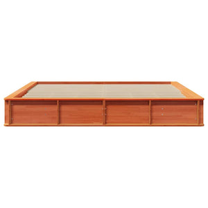 vidaXL Bed Frame Waxed Brown 180 x 200 cm Solid Pine Wood