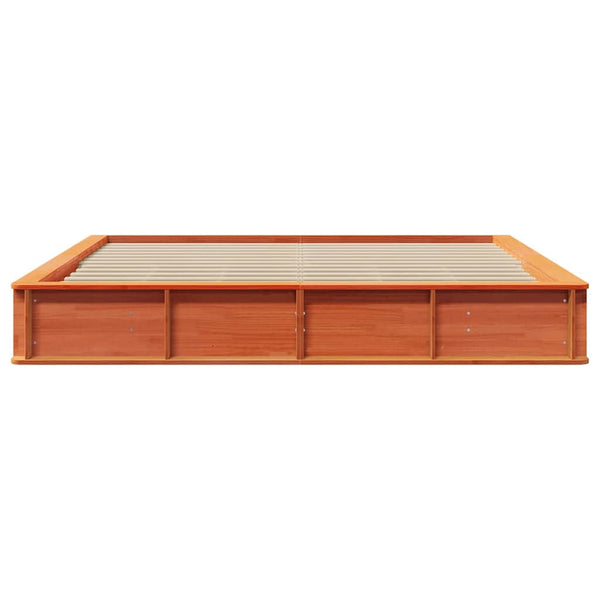 vidaXL Bed Frame Waxed Brown 180 x 200 cm Solid Pine Wood