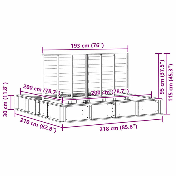 vidaXL Bed Frame Waxed Brown 180 x 200 cm Solid Pine Wood