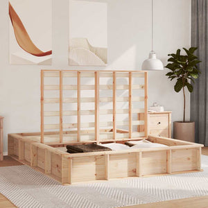 vidaXL Bed Frame Brown 160 x 200 cm Solid Pine Wood