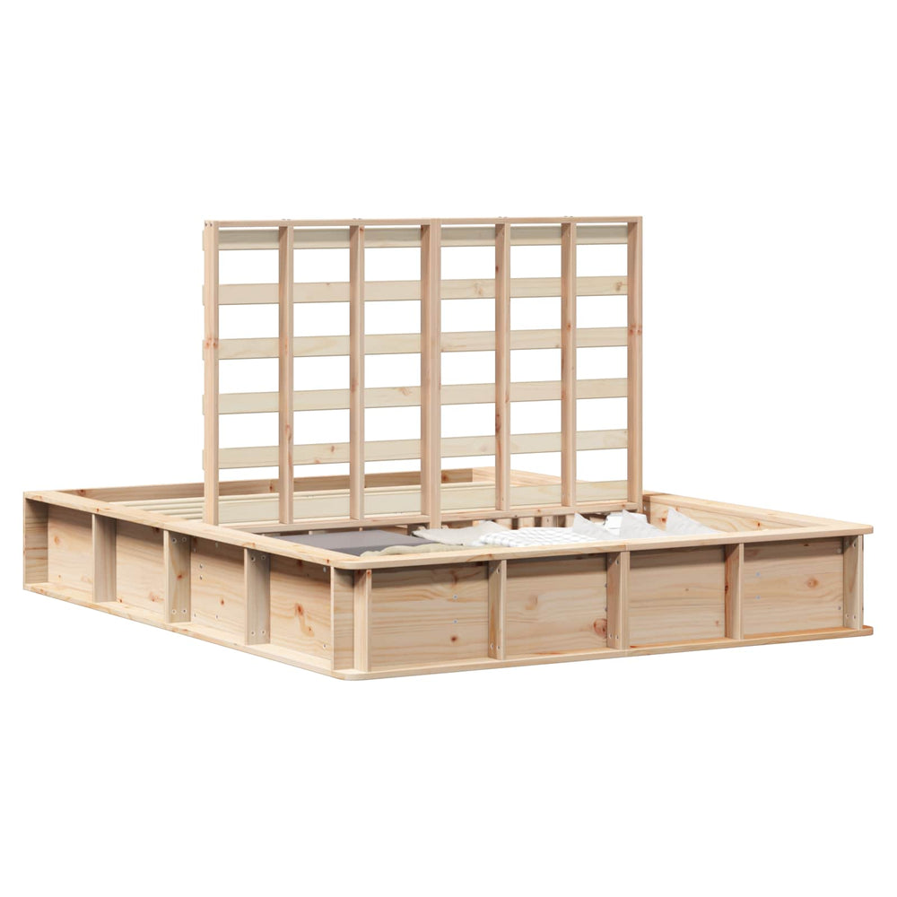 vidaXL Bed Frame Brown 160 x 200 cm Solid Pine Wood