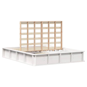 vidaXL Bed Frame White 160 x 200 cm Solid Pine Wood