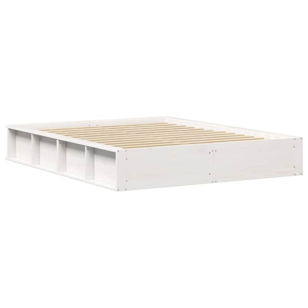 vidaXL Bed Frame White 160 x 200 cm Solid Pine Wood