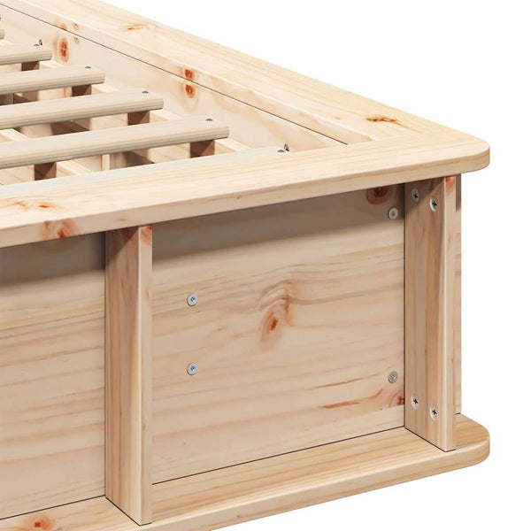 vidaXL Bed Frame Brown 150 x 200 cm Solid Pine Wood