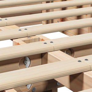 vidaXL Bed Frame Brown 150 x 200 cm Solid Pine Wood