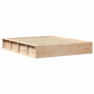 vidaXL Bed Frame Brown 150 x 200 cm Solid Pine Wood