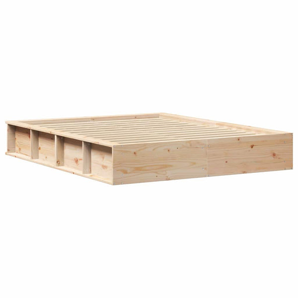 vidaXL Bed Frame Brown 150 x 200 cm Solid Pine Wood