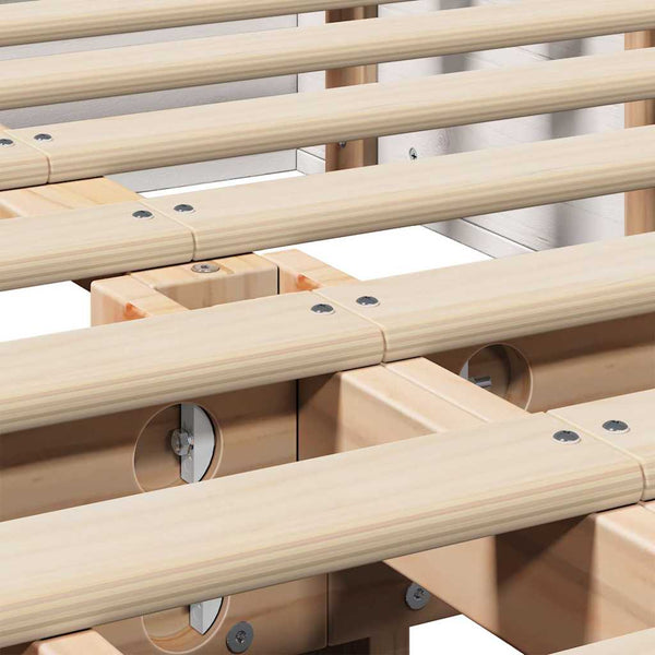 vidaXL Bed Frame White 150 x 200 cm Solid Pine Wood