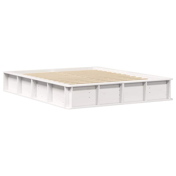 vidaXL Bed Frame White 150 x 200 cm Solid Pine Wood
