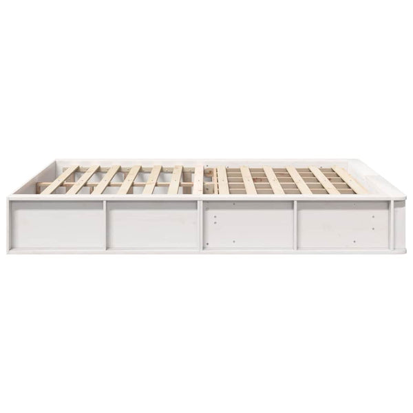 vidaXL Bed Frame White 150 x 200 cm Solid Pine Wood