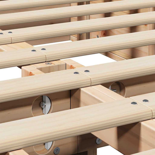 vidaXL Bed Frame Brown 140 x 200 cm Solid Pine Wood