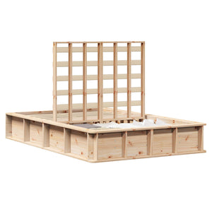 vidaXL Bed Frame Brown 140 x 200 cm Solid Pine Wood