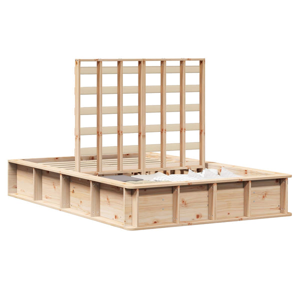 vidaXL Bed Frame Brown 140 x 200 cm Solid Pine Wood