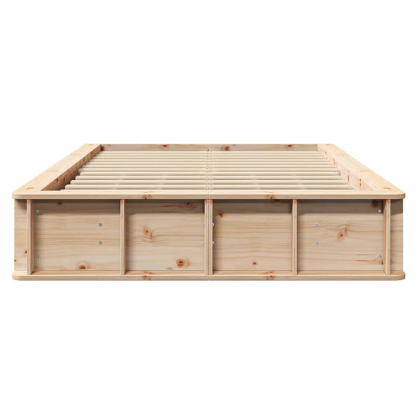 vidaXL Bed Frame Brown 140 x 200 cm Solid Pine Wood