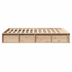 vidaXL Bed Frame Brown 140 x 200 cm Solid Pine Wood